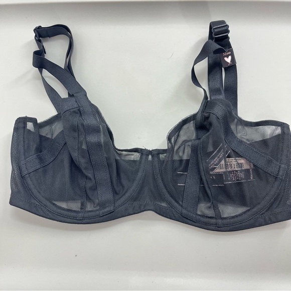 Victoria Secret sheer unlined strappy bra 32DD Nwt - Picture 1 of 7